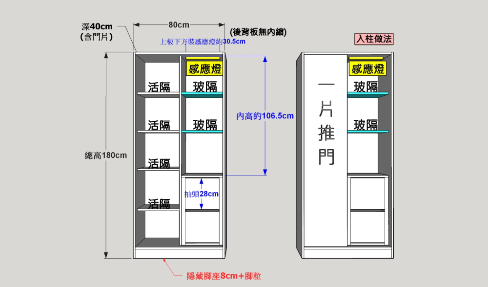 #蒂芬妮@換色 推門展示櫃(1-2色)